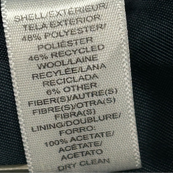 Loft Womens Pea Coat Size 10 Wool Blend Corduroy Pockets Classic Preppy Navy - Picture 11 of 11